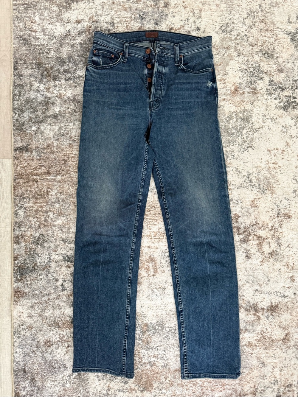 Mother Women’s Dark Blue Straight-Leg Jeans